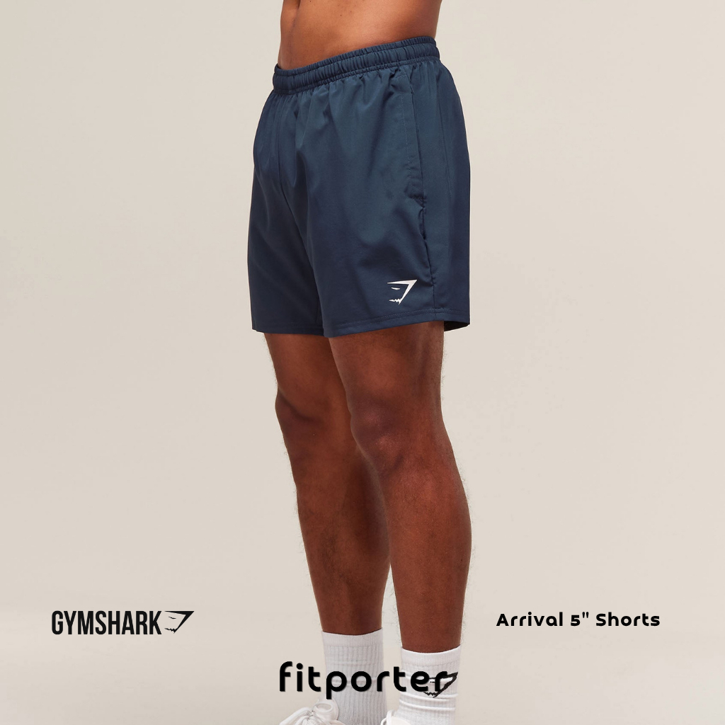 (FITPORTER) Gymshark Men | Arrival 5" Shorts | Color Navy | 100% Authentic Gym Athletic Activewear C