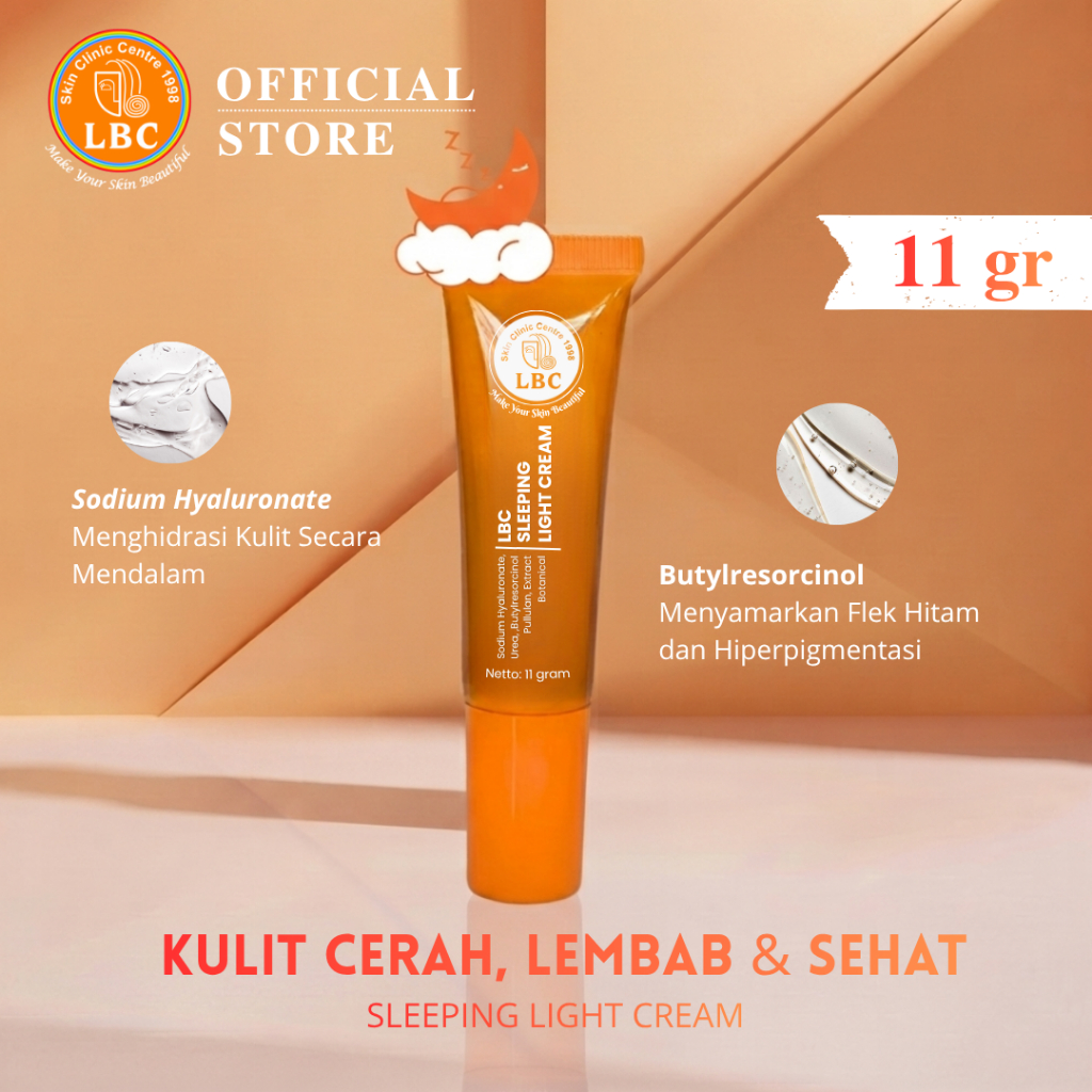 LBC - Sleeping Light Cream | Mencerahkan| Menyamarkan Flek |  Melembabkan Kulit
