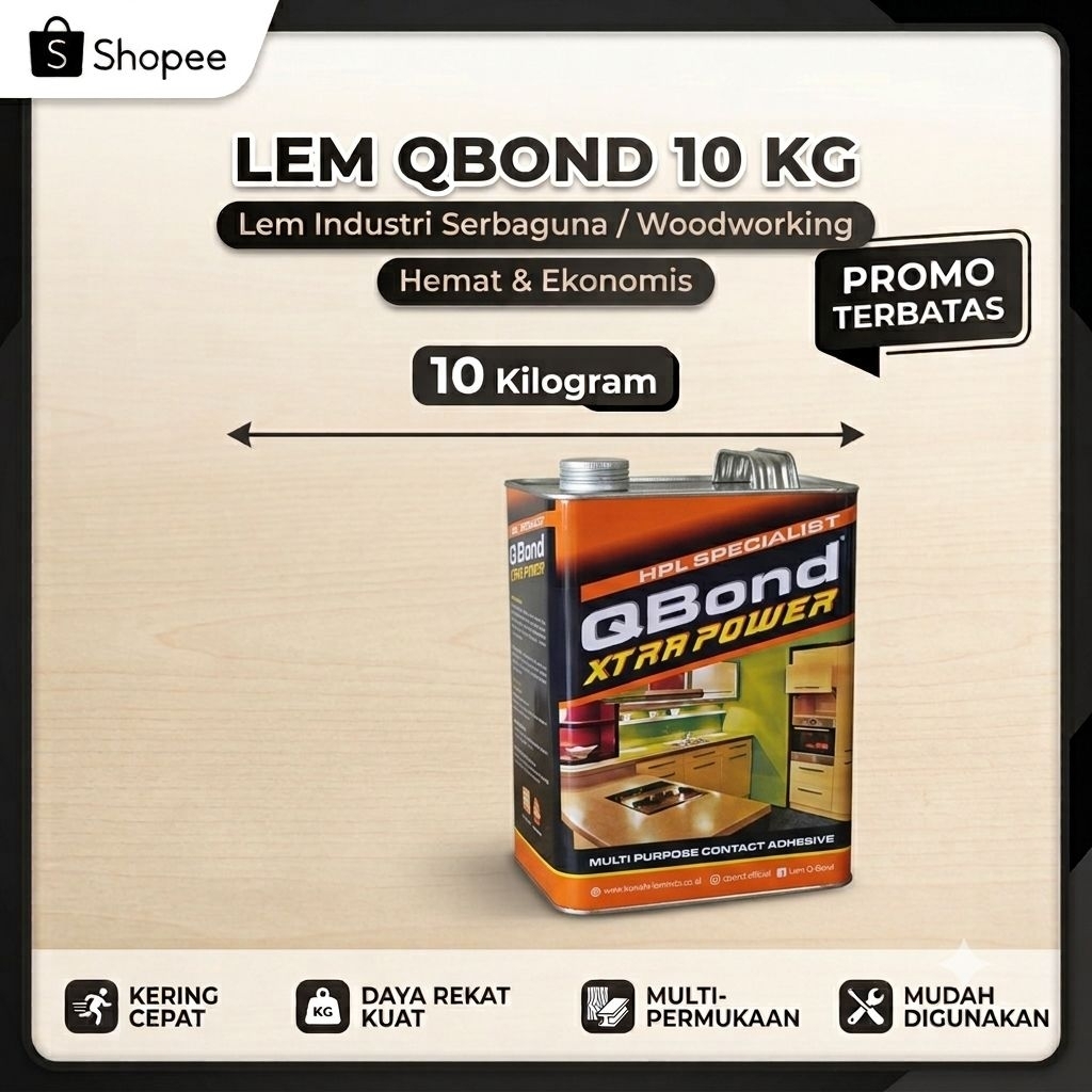 Lem QBond Power Xtra 10Kg - Perekat Serbaguna Super Kuat & Cepat Kering