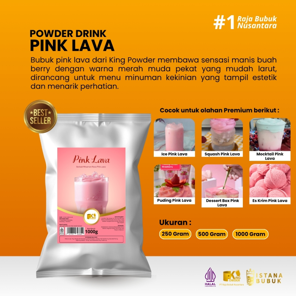 Bubuk Minuman Pink Lava 1KG Powder Drink Pink Lava Dan Berkualitas