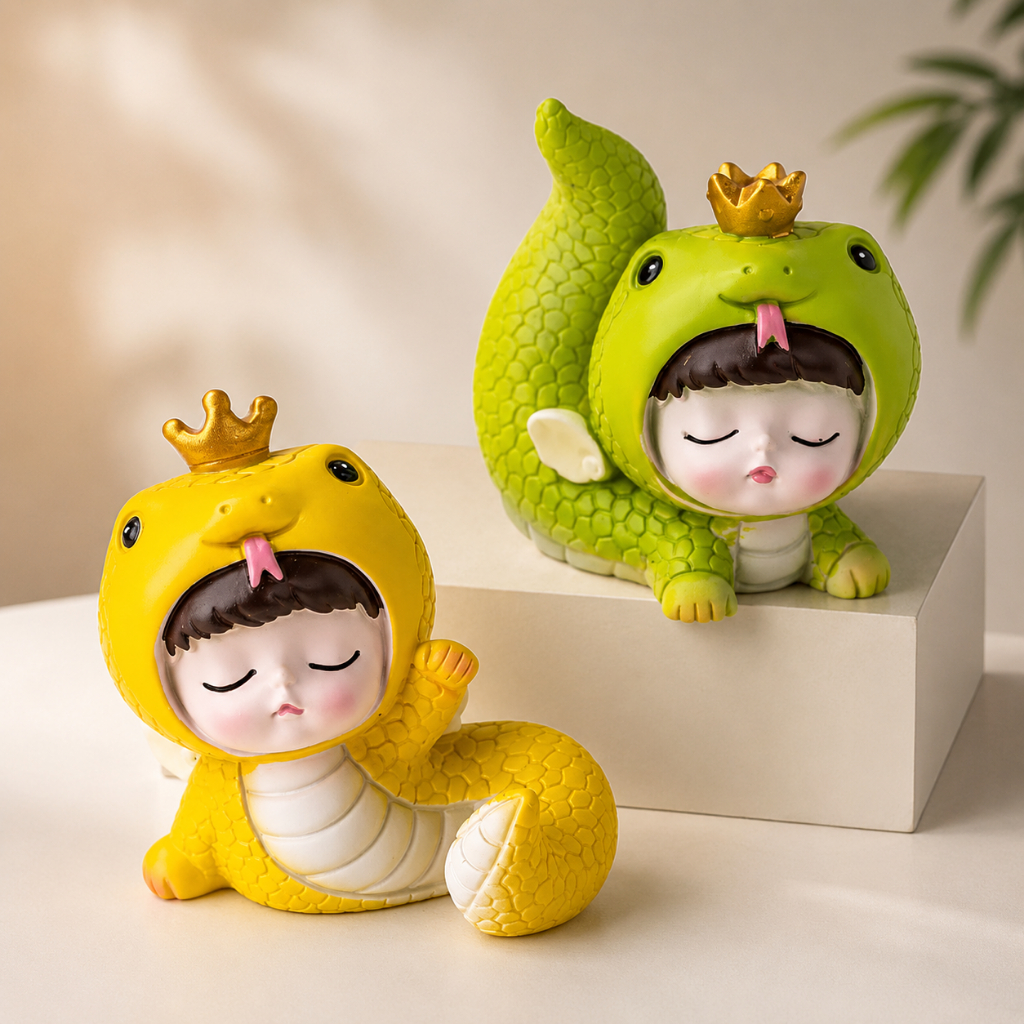 ORNAMEN MINIATUR SHIO / PATUNG SHIO ULAR / IMUT / PAJANGAN DASBOARD MOBIL ULAR