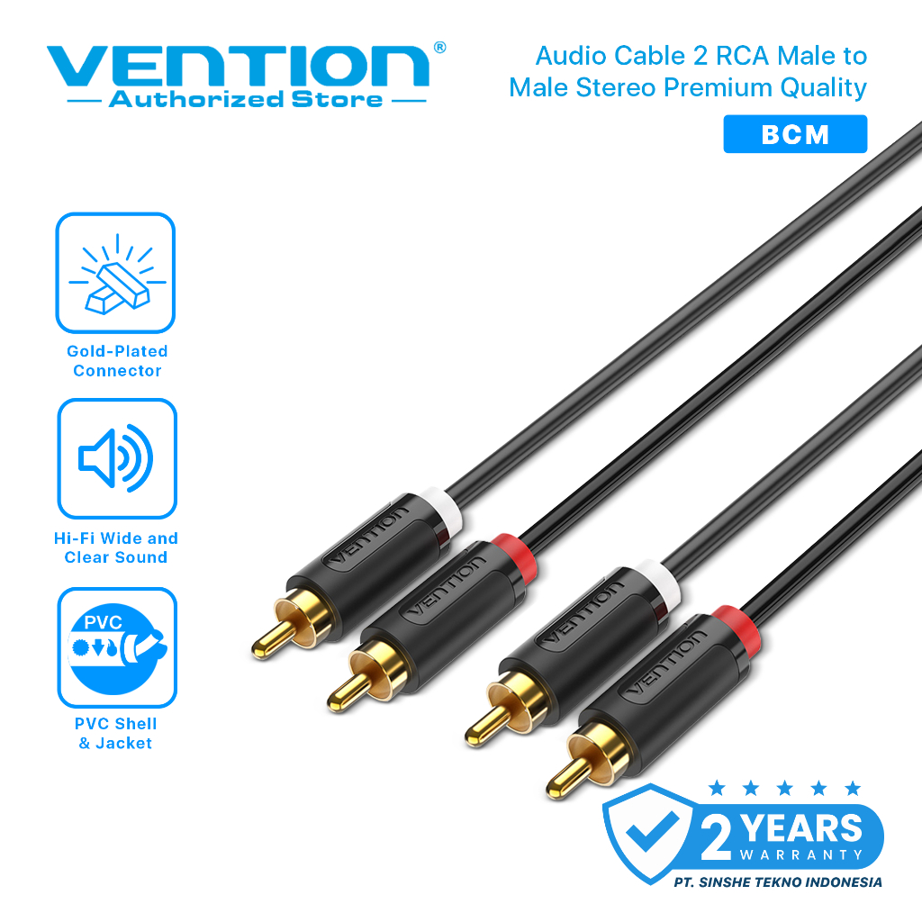 VENTION Kabel Audio RCA to RCA Stereo Male to Male Gold Plated