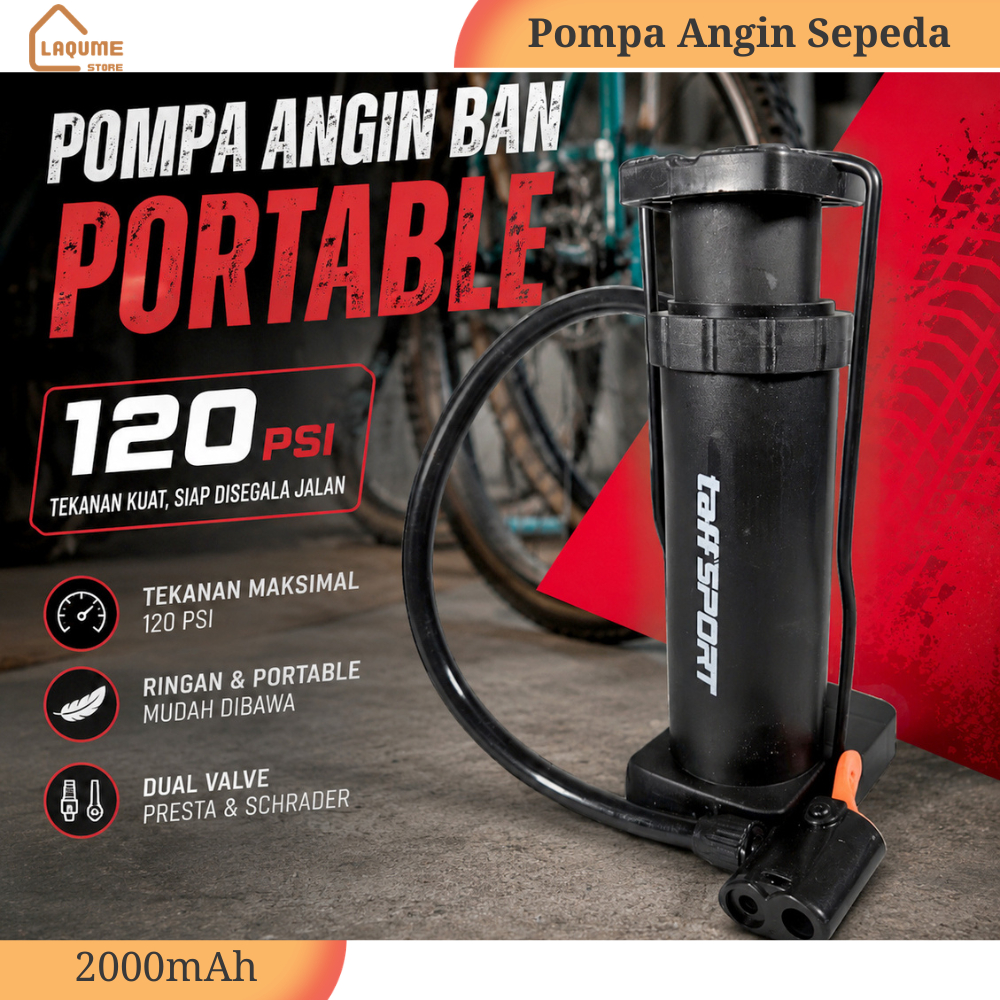 Pompa Angin Sepeda Serbaguna Portable Pump 120 PSI