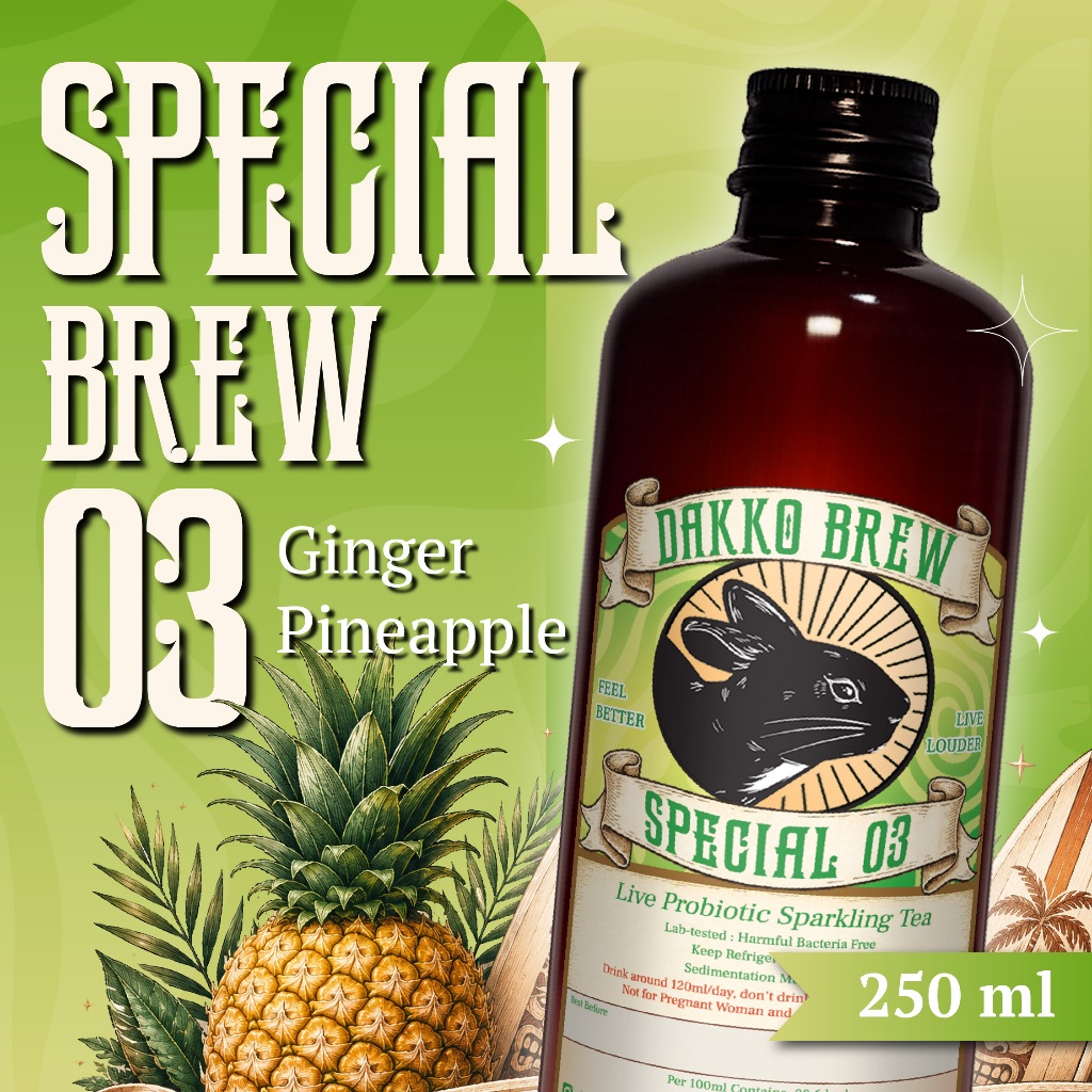 Dakko Special Brew Kombucha Ginger Pineapple  250 ml