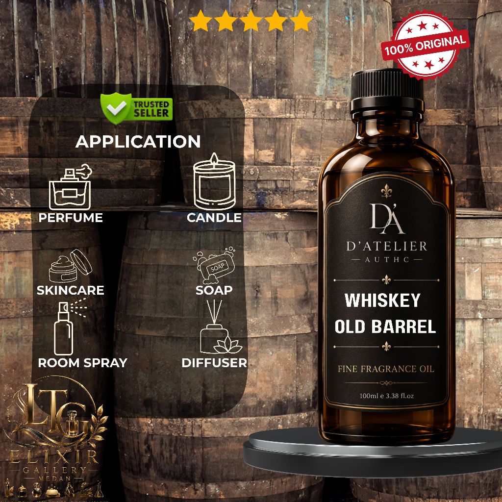 Whisky Old Barrel Fragrance Oil 5Ml Strong Premium Single Notes Aged Whiskey Oak Barrel Woody Smoky 