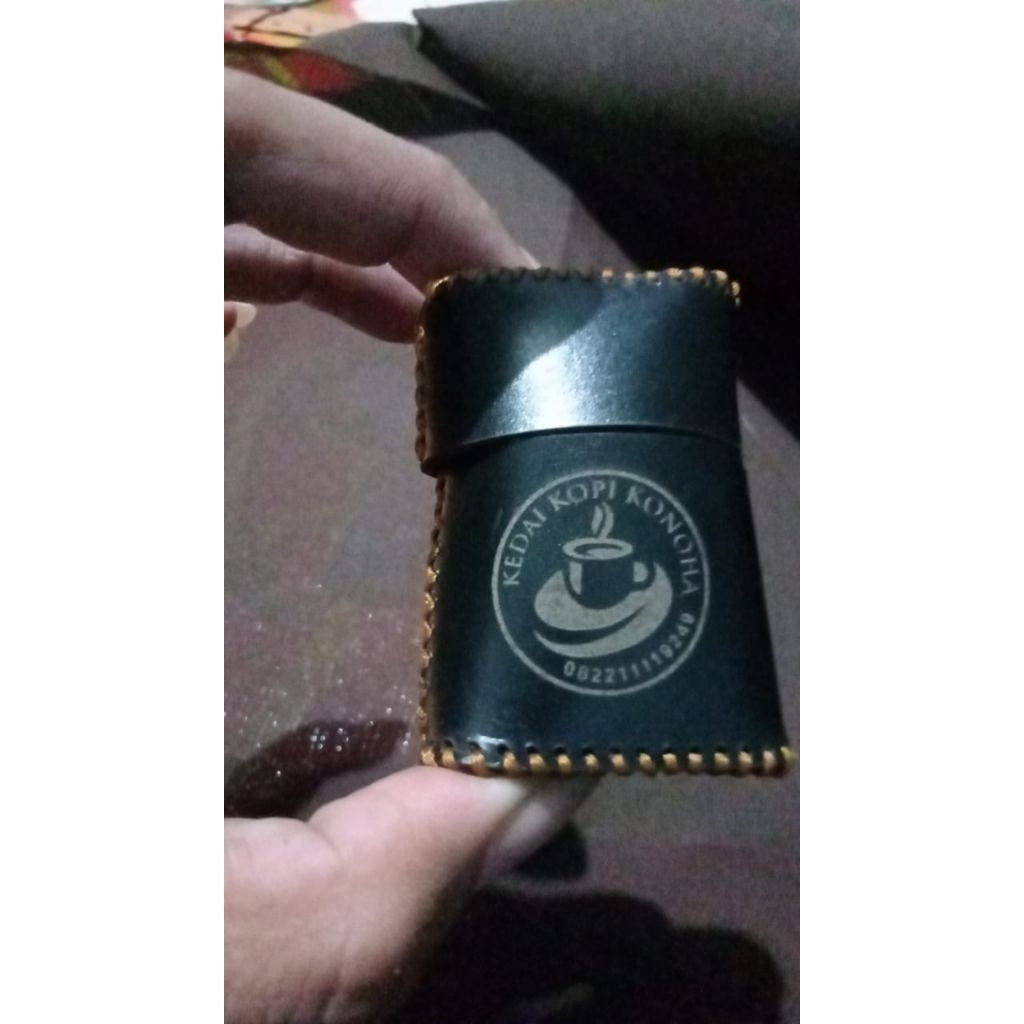 sarung zippo kulit asli anyam - custom grafir | zippo lighter case | zippo original | korek zoppo or
