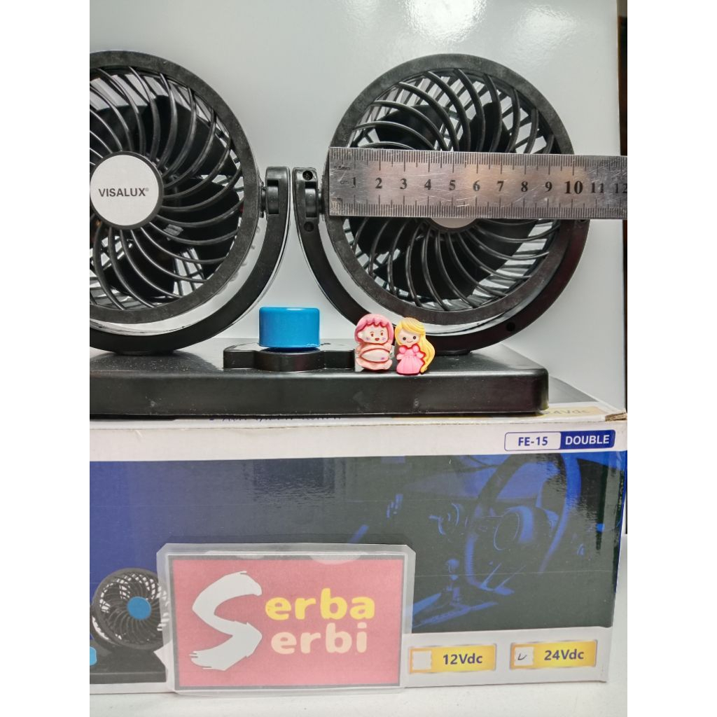 -KIPAS ANGIN DOUBLE DC-Kipas angin sejuk pendingin mobil truk pick up 12v atau 24v
