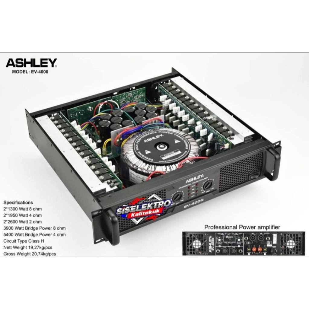 ashely EV4000 power amplifier Ashley EV 4000