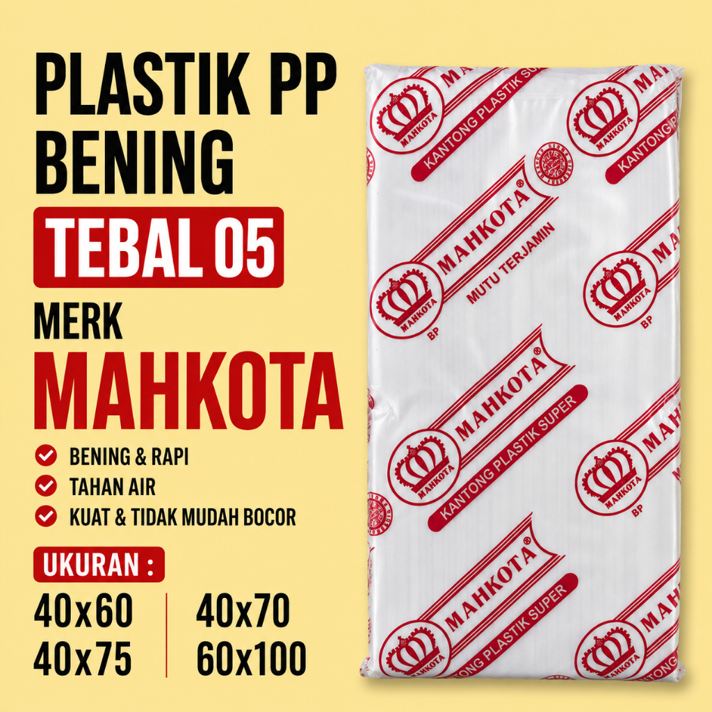 Plastik PP Tebal 05 Ukuran 40x60 40x70 40x75 60x100
