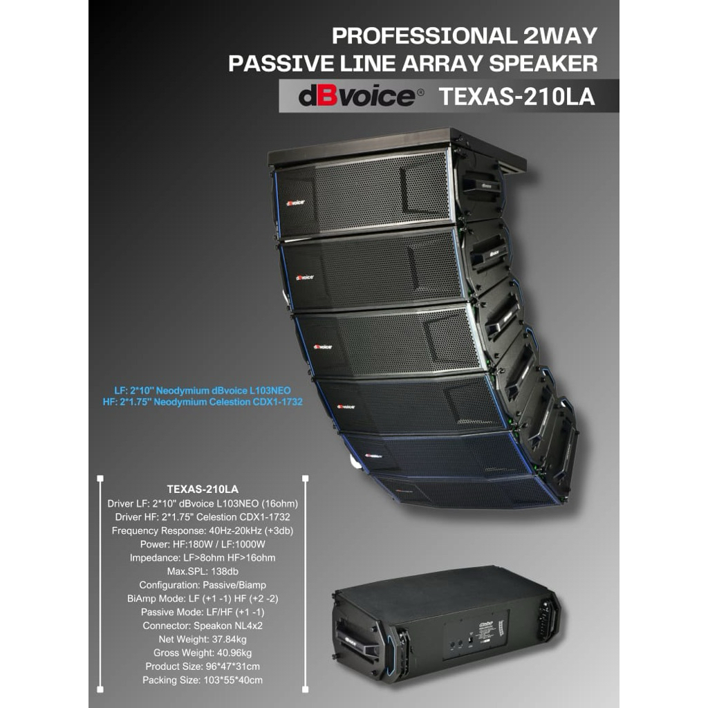 line array pasive 2 way TEXAS 210LA