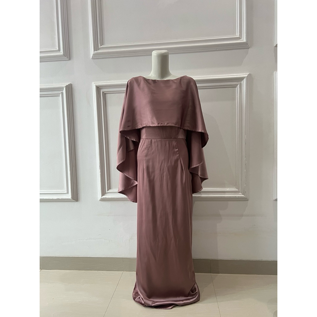 preloved long dress satin mewah