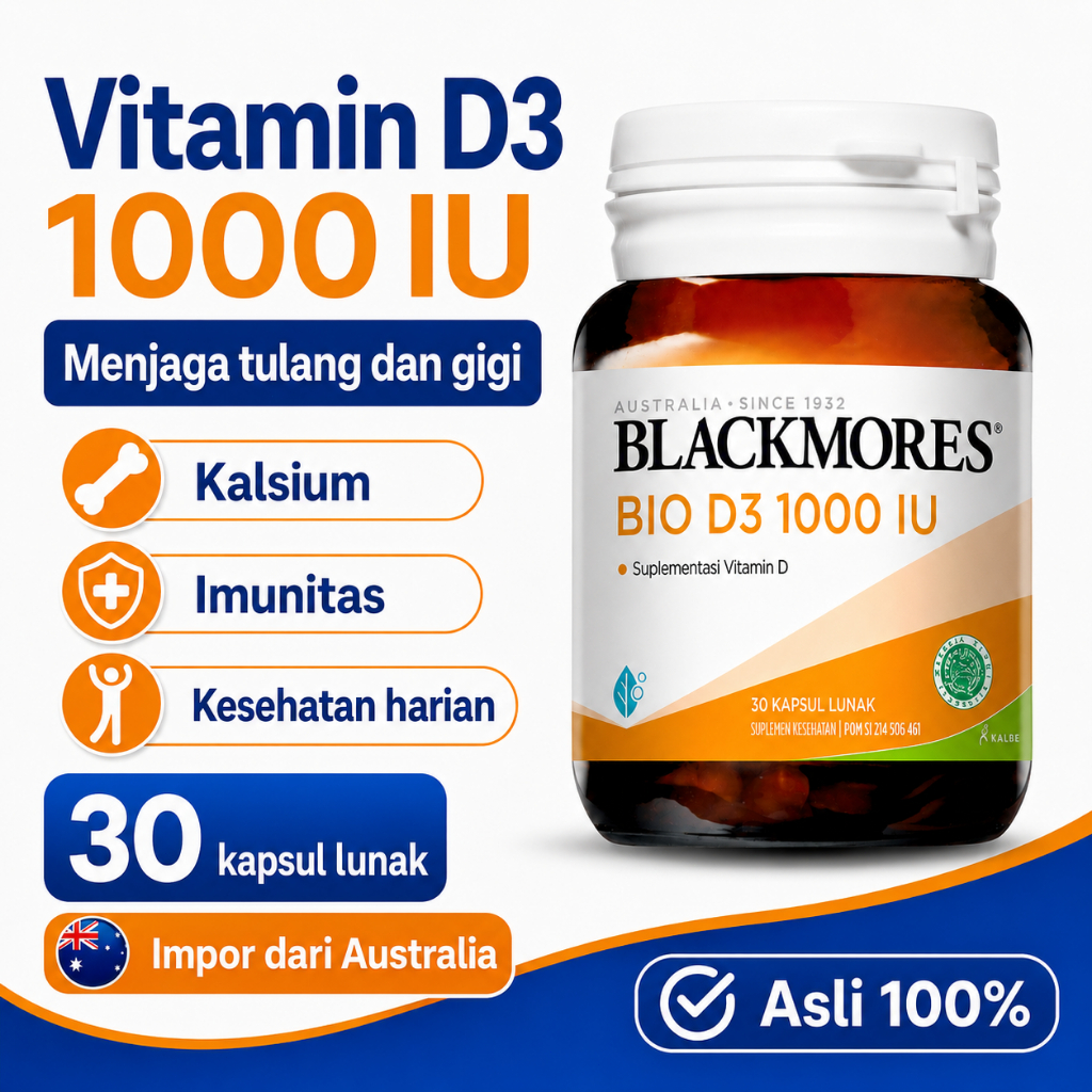 Blackmores Original Australia Vitamin C B Complex Omega 3 Calcium Suplemen Nutrisi Harian