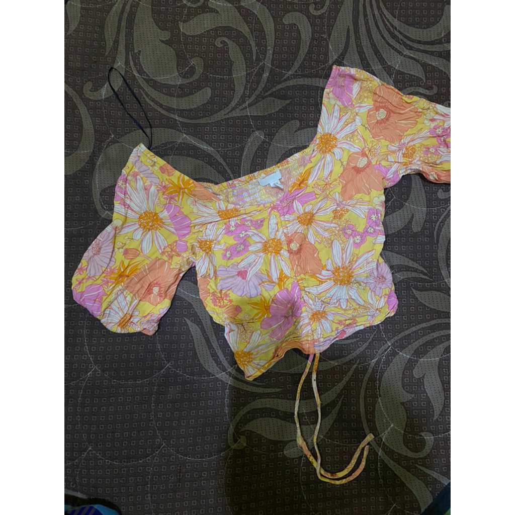 crop top floral h&m