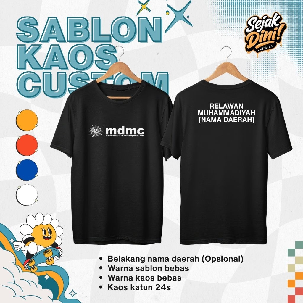 SEHARI JADI | SABLON KAOS MDMC RELAWAN MUHAMMADIYAH CUSTOM SATUAN - 24s
