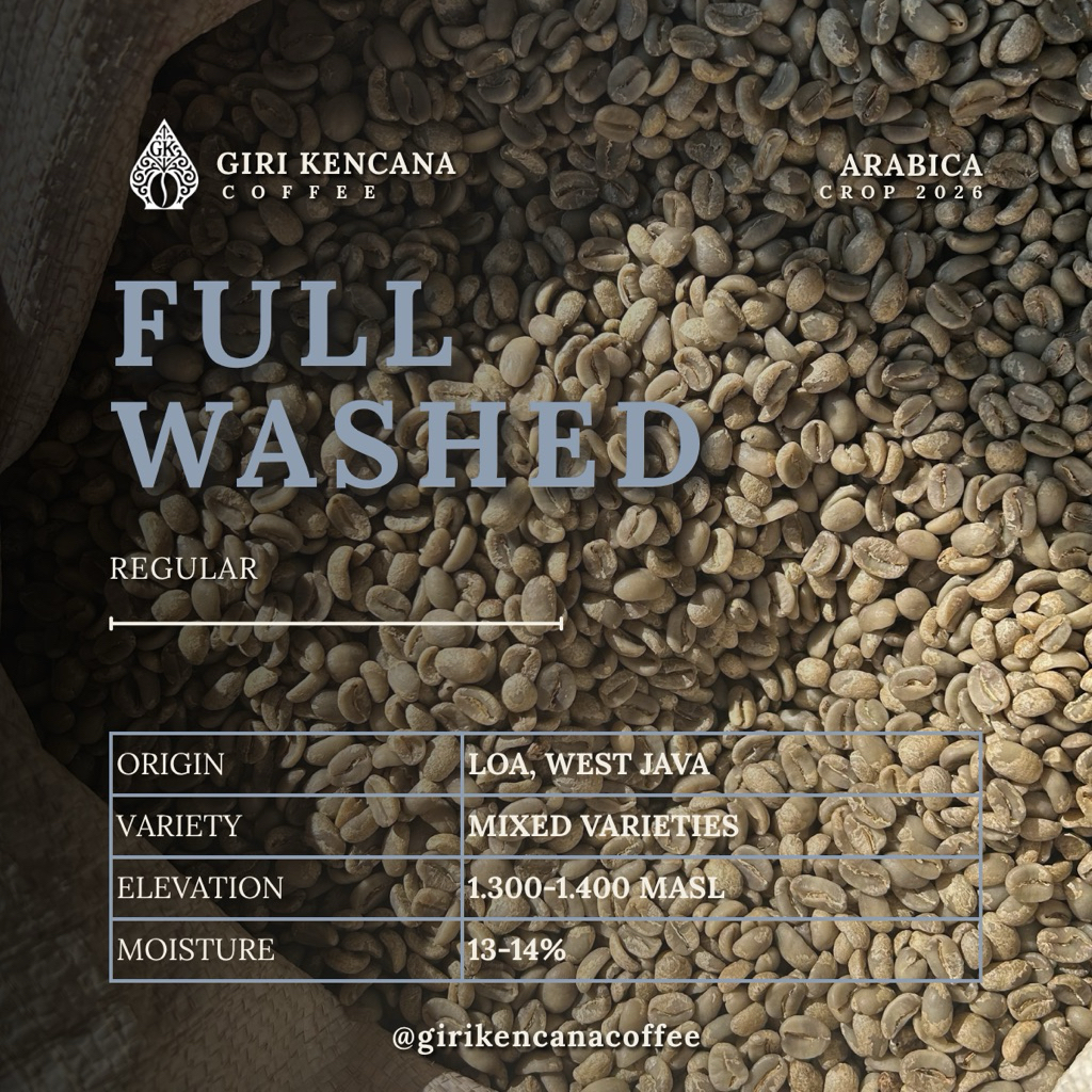 Green Bean Arabica Full Washed Java Preanger – Coffee Bean Loa, Jawa Barat Regular/Commercial Grade 