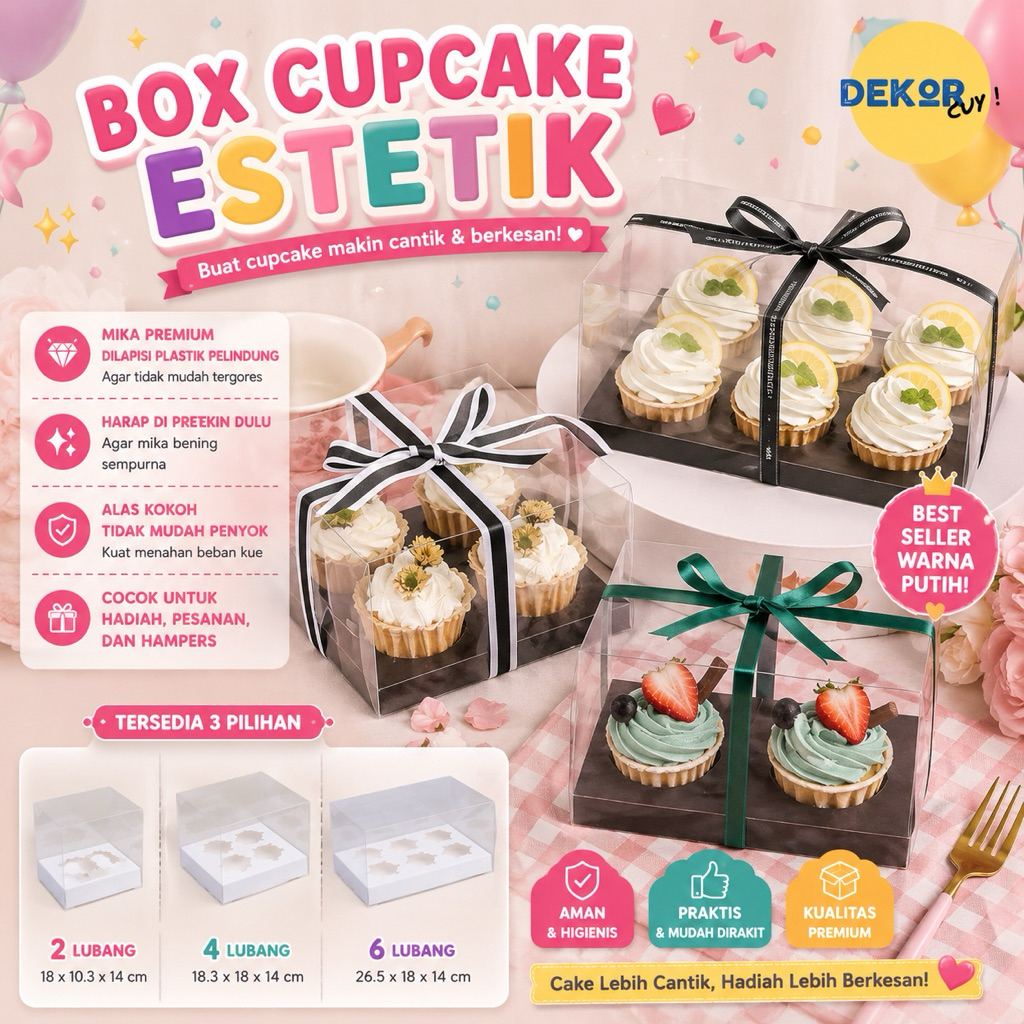 BOX CUPCAKE Box Muffin Box Kue Ulang Tahun Packaging Kue Box Mika Kue