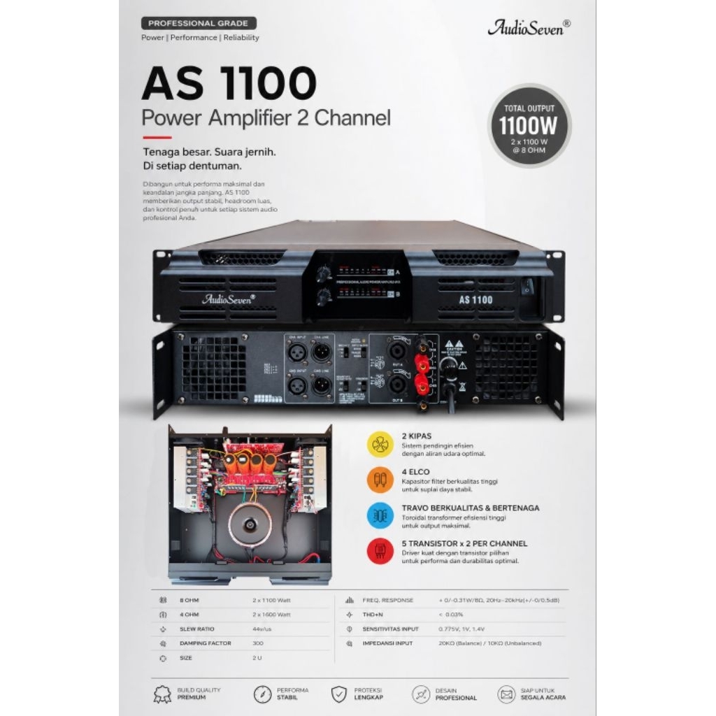 POWER AUDIO SEVEN AS 1100/ Power Audio Seven As 1100/ power audio seven as 1100