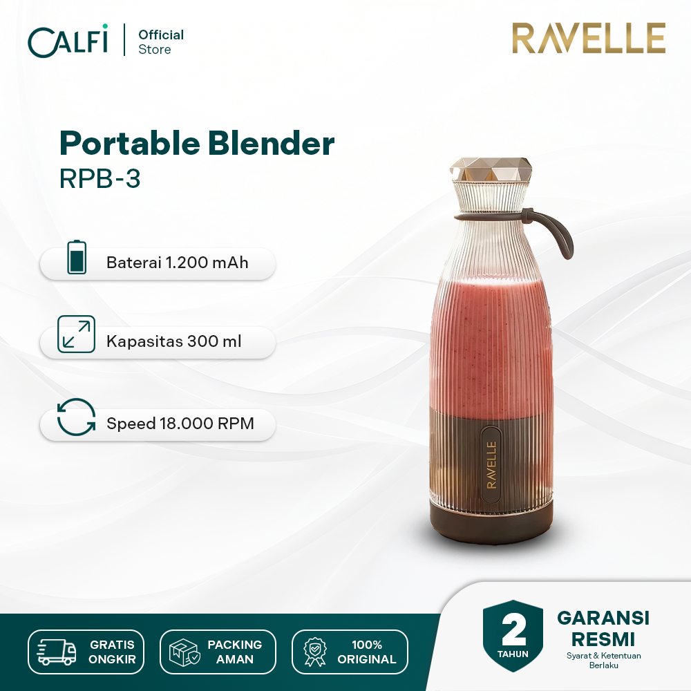 Ravelle - Purea Blender Portable Ravelle 300ml USB Rechargeable - Blender Jus Buah Smoothie Milkshak