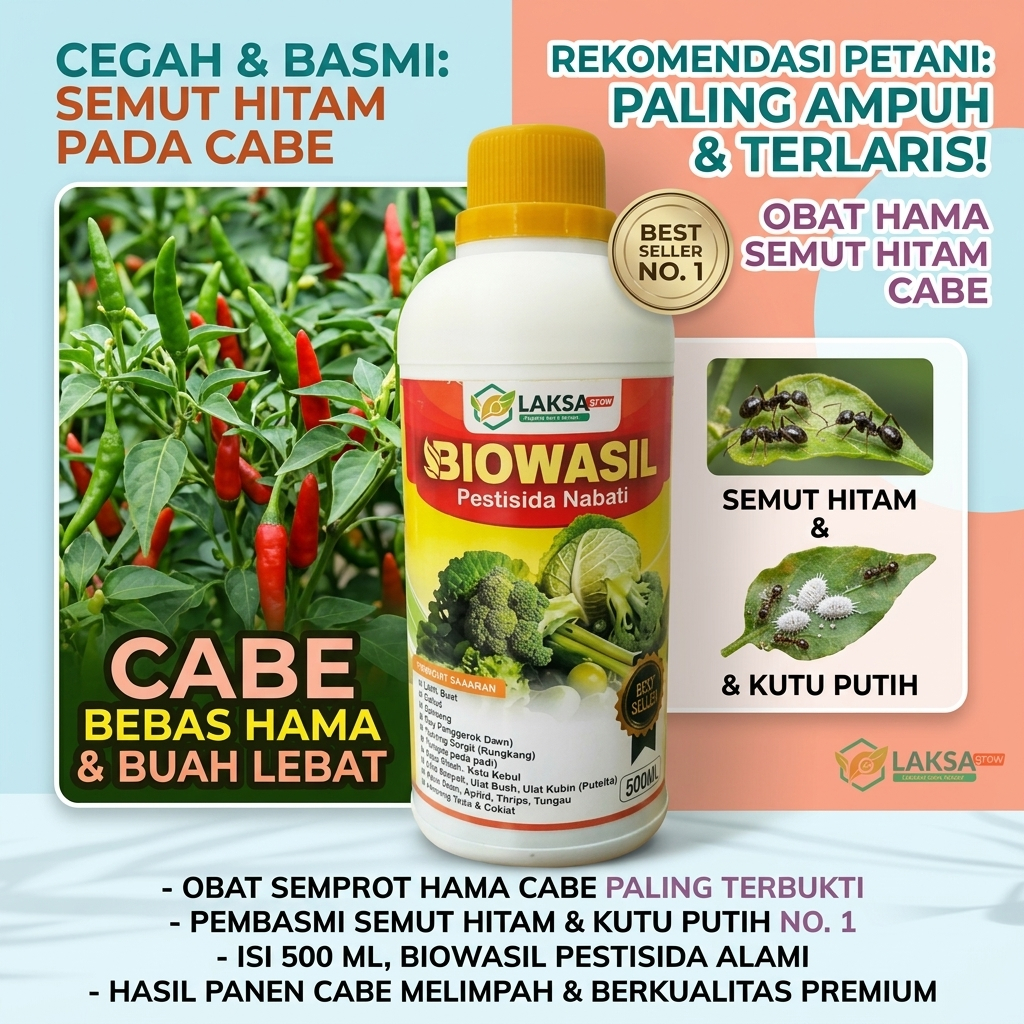 Pembasmi Hama Semut biowasil Pestisida Nabati 500ML Obat Semut Hitam Tanaman Cabe Insektisida Organi