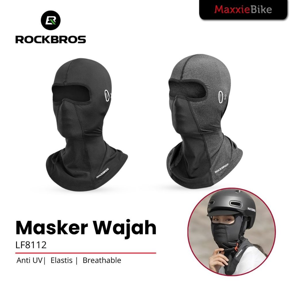 ROCKBROS LF8112 Long Masker Wajah Bandana Balaclava Slayer Motor Sepeda Face Mask + Lubang Kacamata