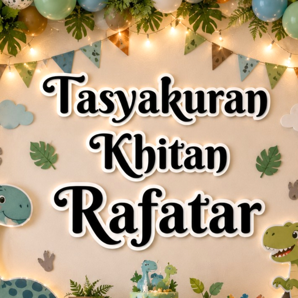 TULISAN NAMA DEKORASI PESTA CUSTOM AQIQAH KHITAN TEDAK SITEN TASYAKURAN
