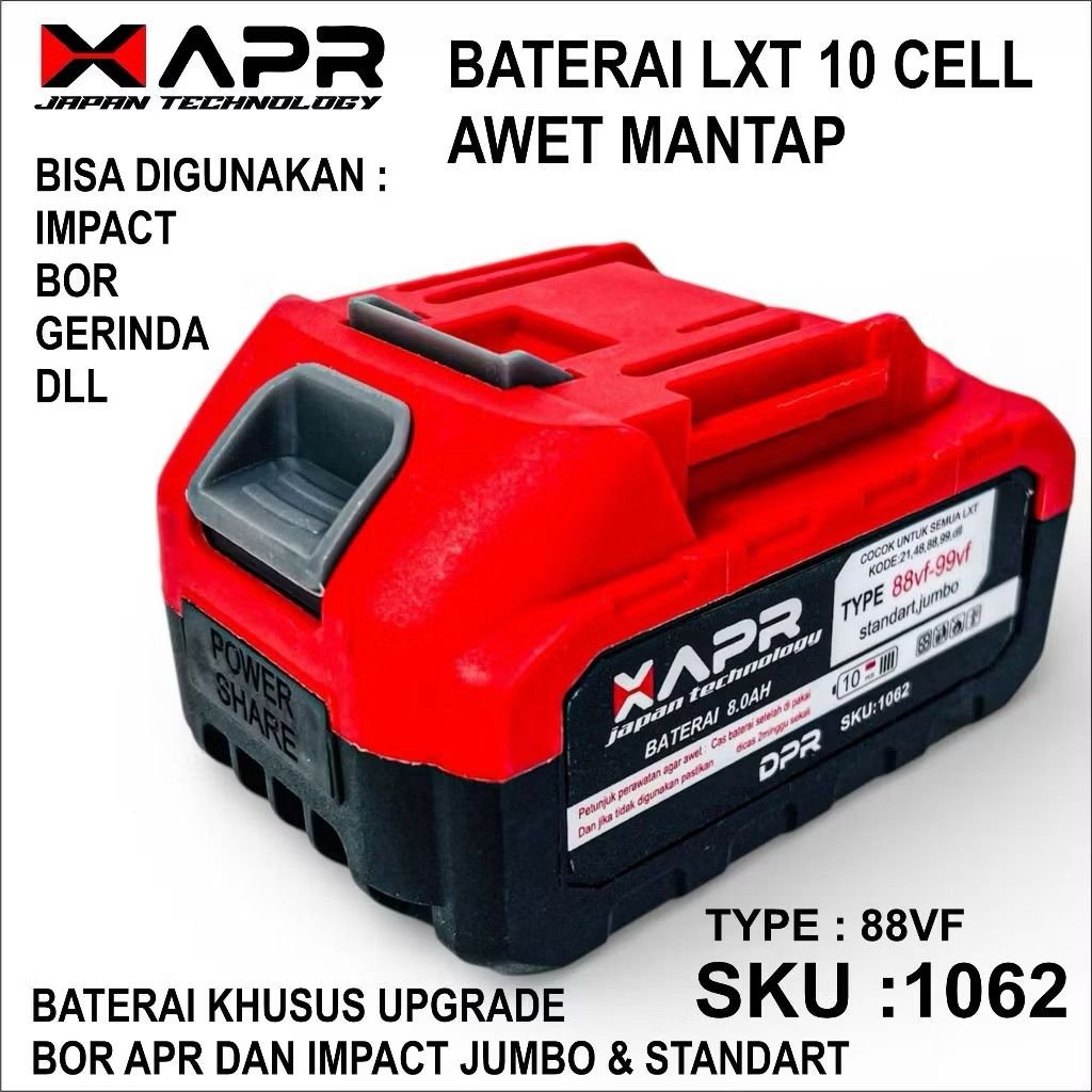 Baterai LXT ORIGINAL Impact Bor APR jld GTools Eropa 10CELL 15CELL 20RIBU MAH Awet Tahan Lama
