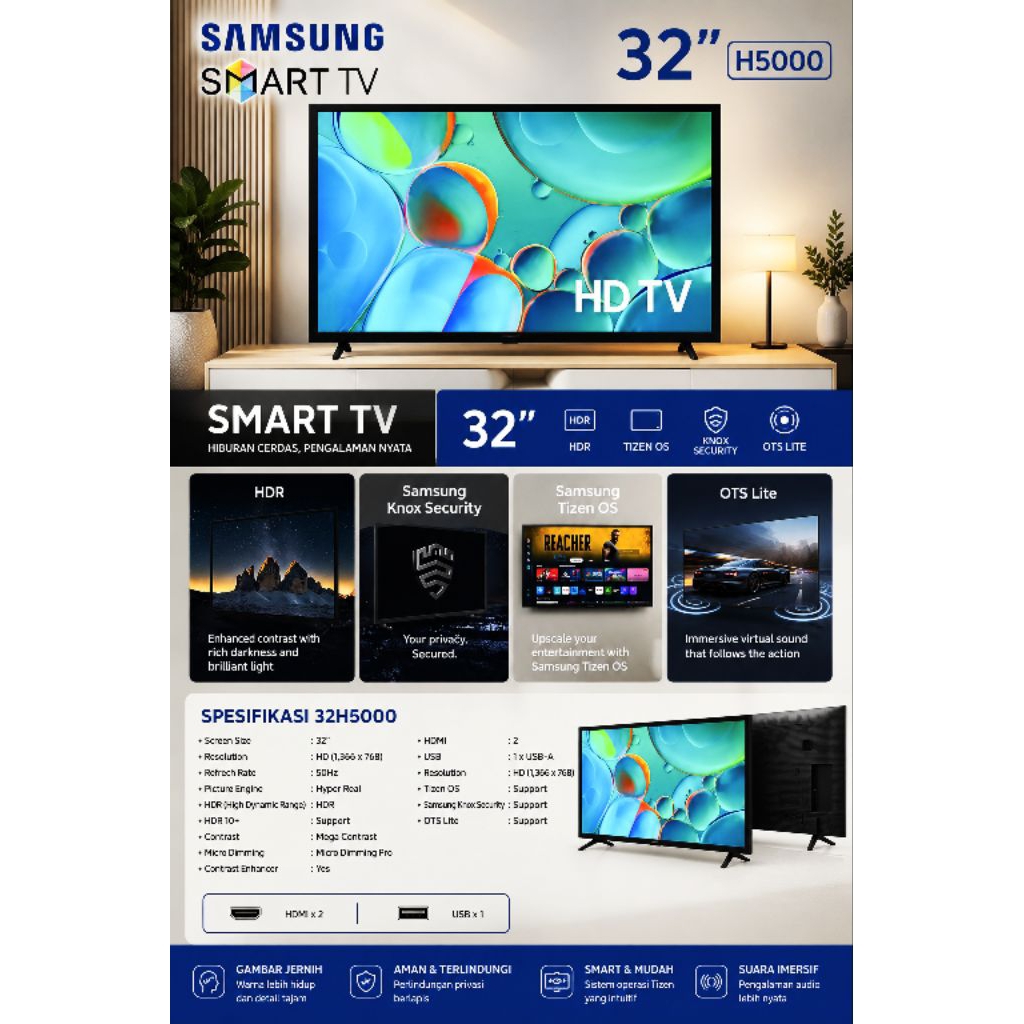 televisi Samsung smart 32H5000