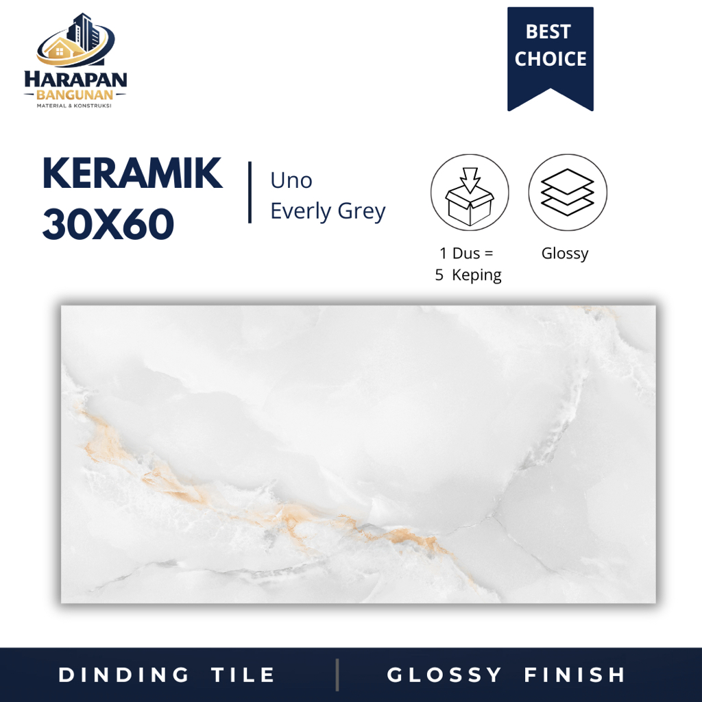 Keramik Dinding 30x60 Uno Everly Grey Keramik Glossy Abu Abu 30 x 60