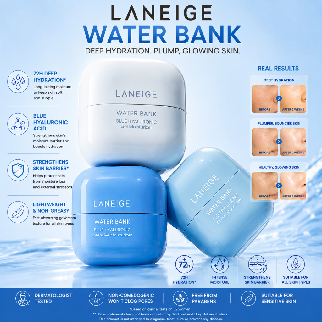 LANEIGE Water Bank Blue Hyaluronic Cream Moisturizer / Gel Moisturizer / Intensive Moisturizer/ 50ml