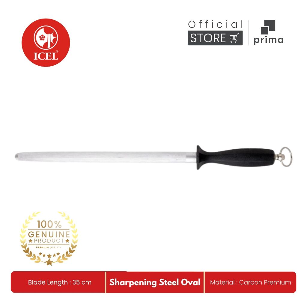 Sharpening steel Oval 35 cm, Black - ICEL