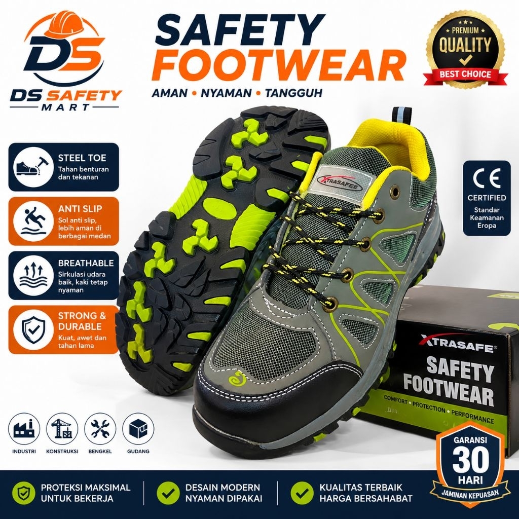 Sepatu Safety Sneakers Xtrasafe Elbrus - Safety Shoes Sporty Ujung Besi