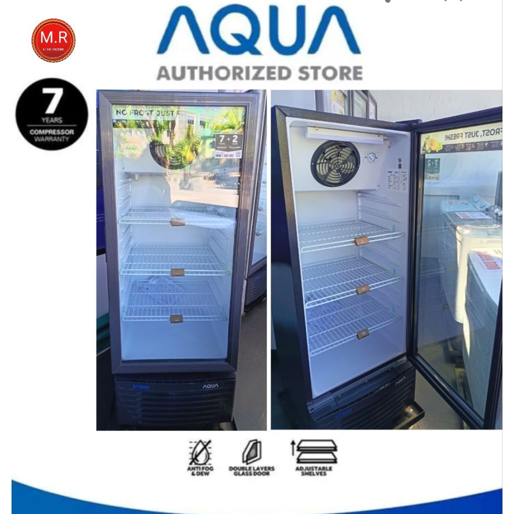 SHOWCASE AQUA 3 RAK NEW AQB-200NF GARANSI RESMI 7 TAHUN