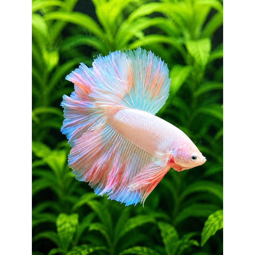 Kartu Ikan Cupang Aksesoris Aquarium Halfmoon Rosetail Pink PREMIUM
