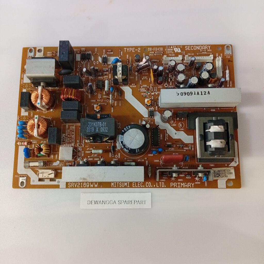 PSU TOSHIBA LCD 32AV600E MESIN RV TOSHIBA 32AV600E