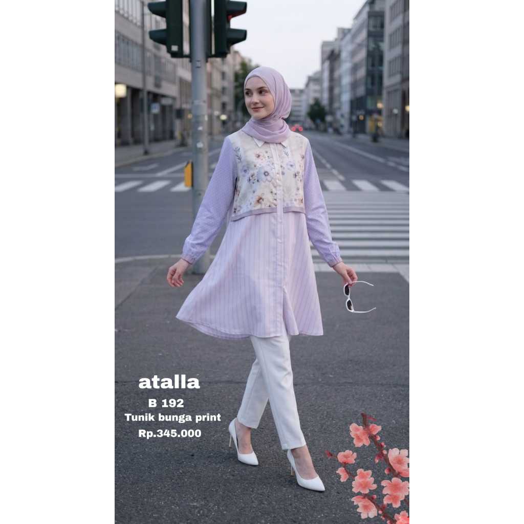 ATASAN TUNIK BUNGA PRINT B192 BY ATALLA ELEGANT MODIS EXCLUSIVE BEST SELLER