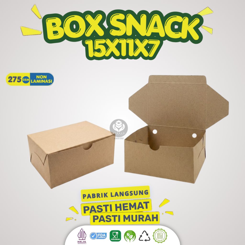 Box Snack 15x11 Dus Snack 15x11 Dus Kue Tebal 275 Gsm (B44K1)