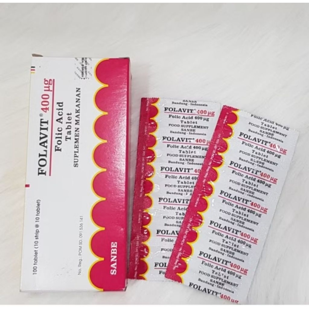 FOLAVIT 400 SUPLEMEN IBU HAMIL HARGA PER 1STRIP (COD)
