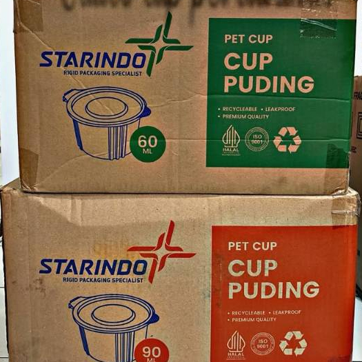 SAUCE CUP PET MEREK STARINDO UKURAN 60/70/90 ML ISI 1000 PCS 1DUS