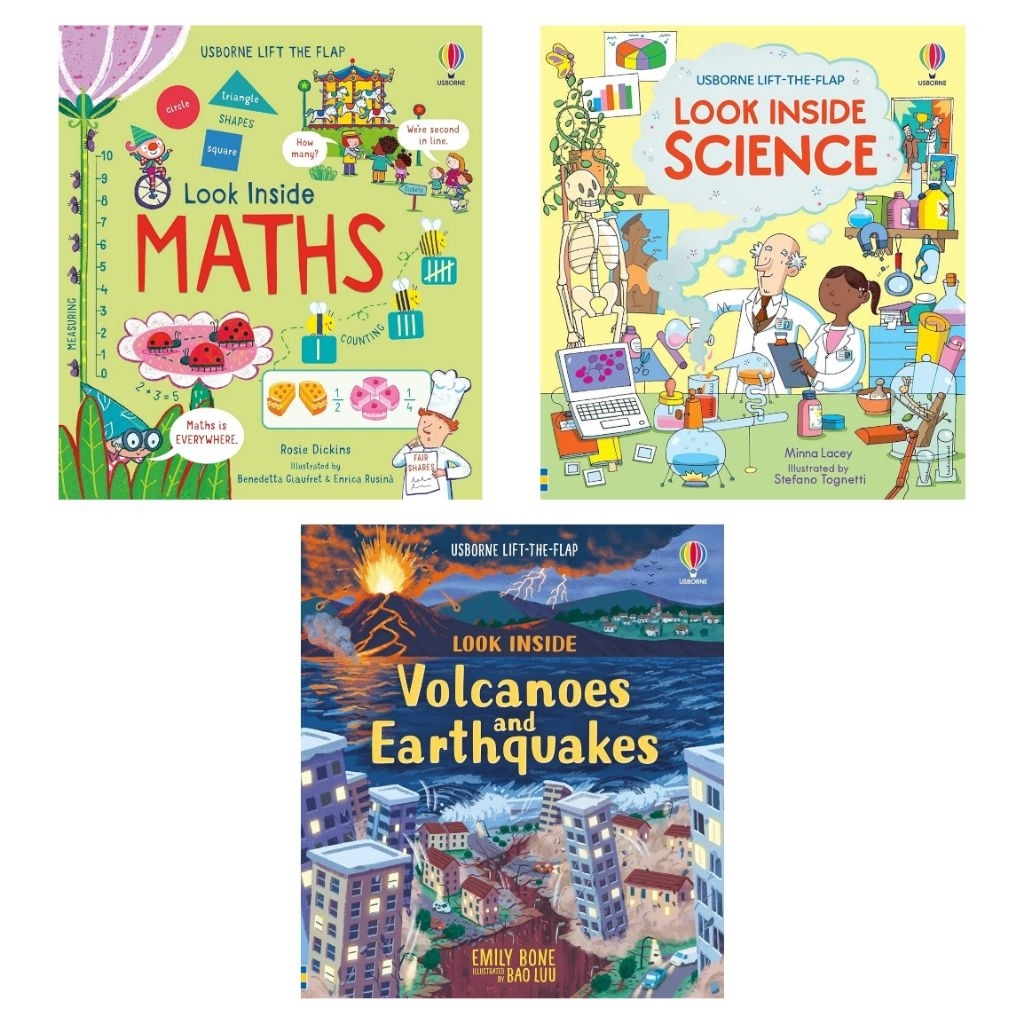 Usborne Lift-the-flap Look Inside Maths Science Volcanoes Earthquakes