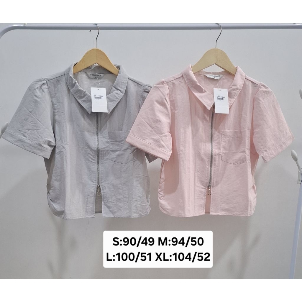 COLORBOX BLOUSE WANITA LENGAN PENDEK ZIPPER