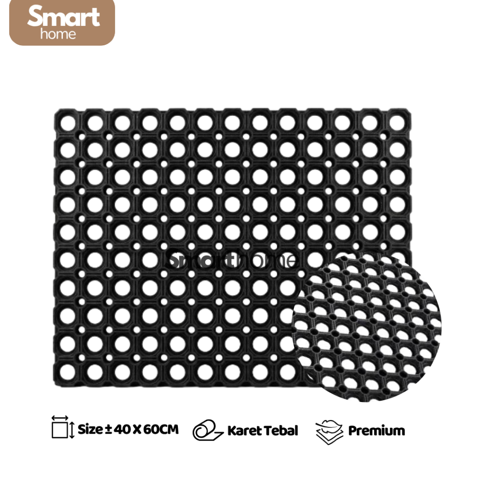 Keset Kaki Keset Karet Anti Slip Keset Karet Kamar Mandi Keset Karet Lubang Uk 40 x 60 cm