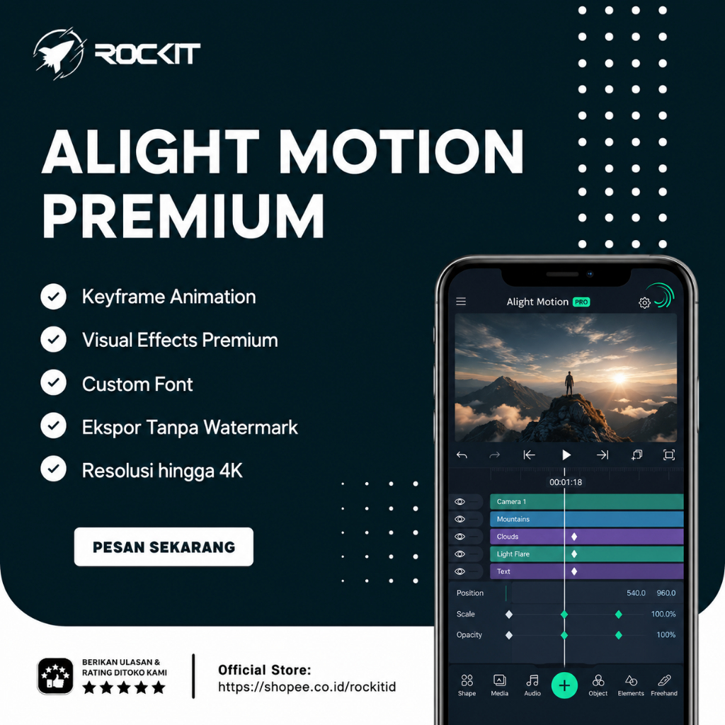 Alight Motion Premium Pro 1 Tahun Private Murah Bergaransi  - Rockit ID