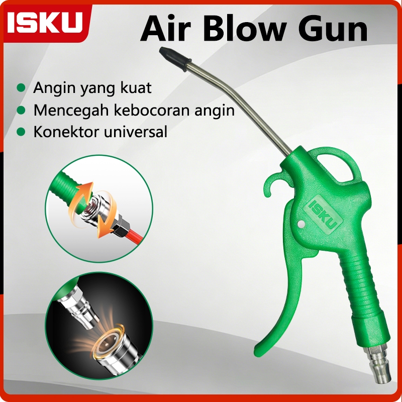 ISKU Semprotan Angin Kompresor Air Duster Gun Tembakan Angin Nozzle Panjang 100mm Baja Tahan Karat A