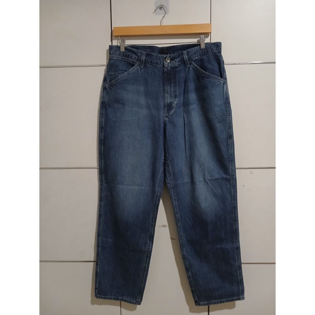 Uniqlo Denim Pants Wide Celana Jeans Pria