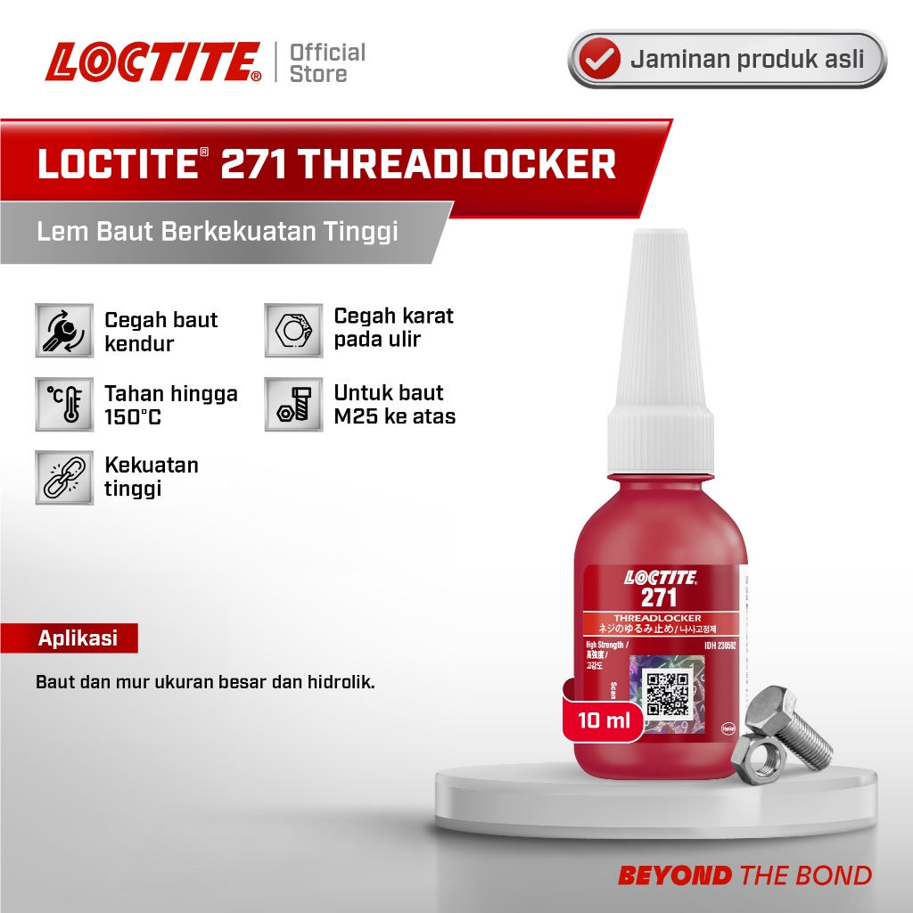 Henkel LOCTITE 271 Threadlocker Lem Baut - 10 ml