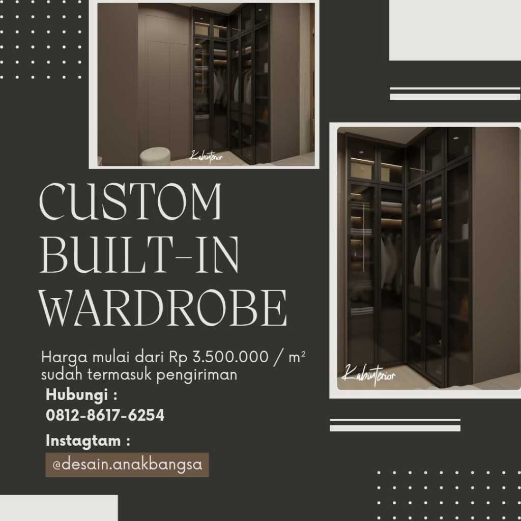 Built-in Wardrobe HPL Luar-Dalam Minimalist Custom By KAB Interior