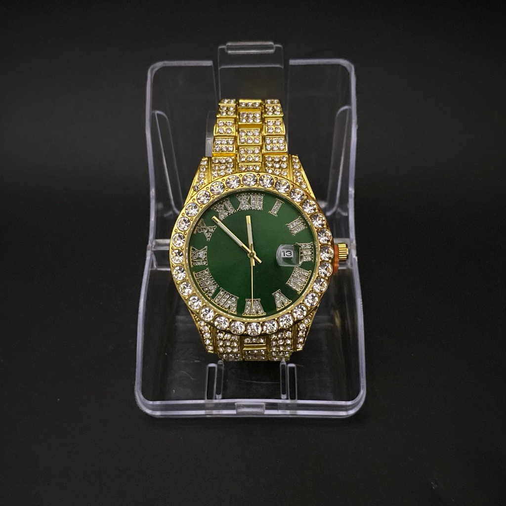 Jam Tangan Hip-Hop Iced Out Unisex