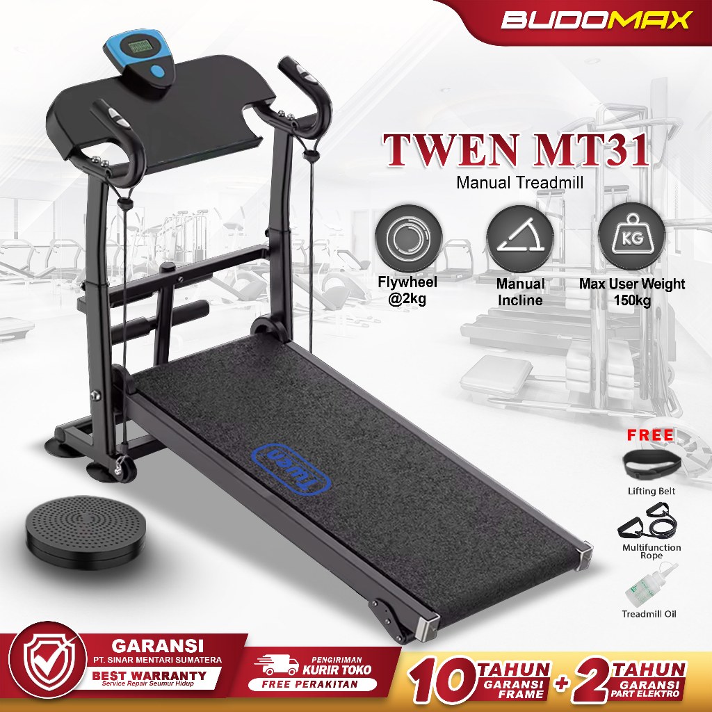 TWEN MT31 MT38 Treadmill Tanpa Listrik Treadmill Manual Treadmill Multifungsi Treadmill Lipat Alat O