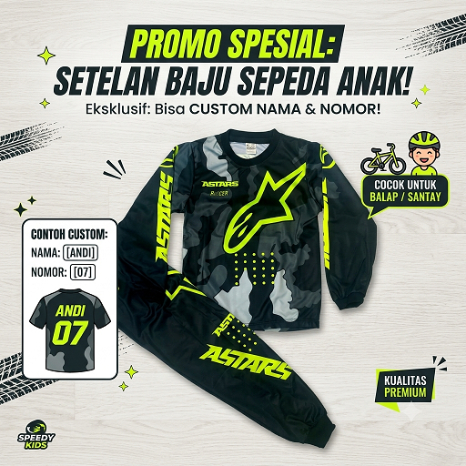 Jersey motor cross/setelan baju cross/baju balap motor anak