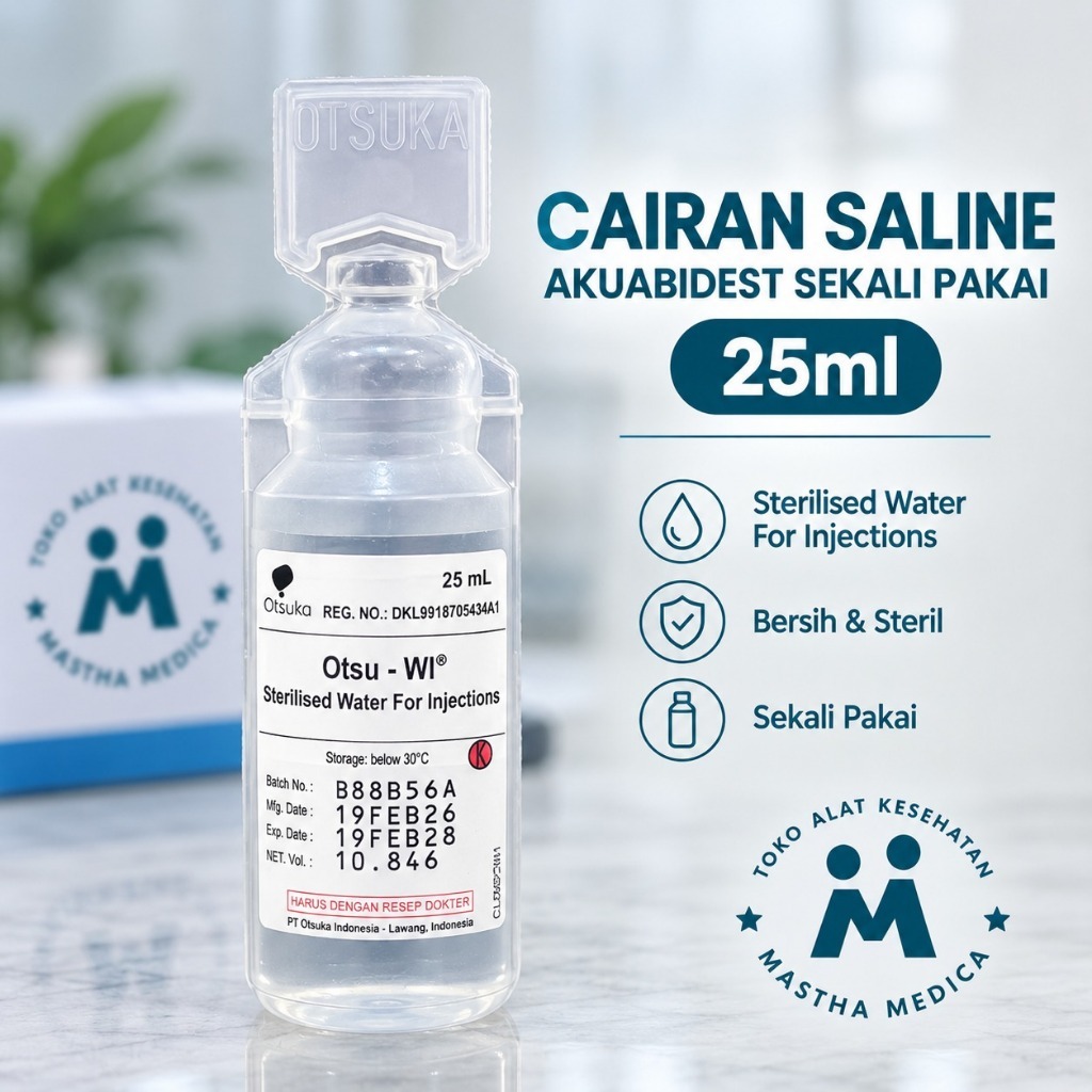 Aquades 25ML Larutan Saline Cairan Steril Higienis  Otsuka Aquabidess aquades 25 ml